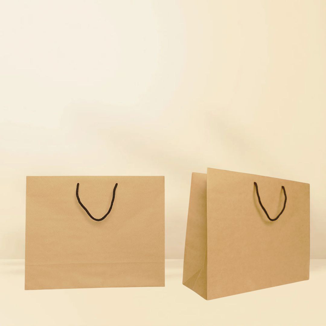 Horizontal Kraft paperbag (Rope handle – 50 Pcs )