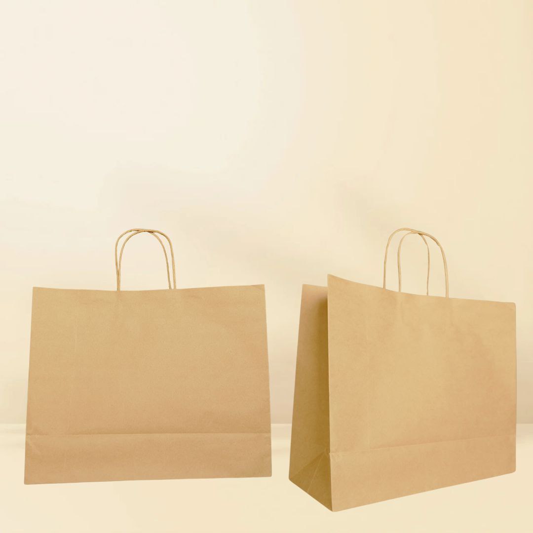 Horizontal Kraft paperbag (Paper handle – 50 Pcs )