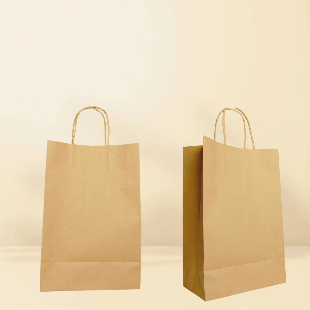 Medium Kraft paperbag (Paper handle – 50 Pcs )
